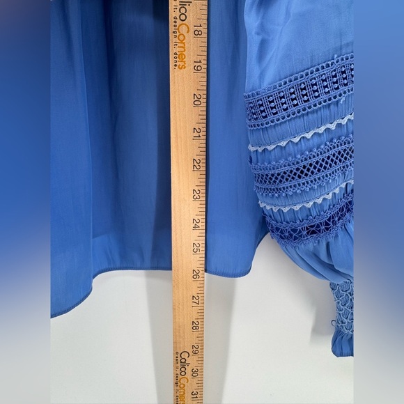 Ramy Brook Paris Peasant Blouse Blue - Picture 8 of 8